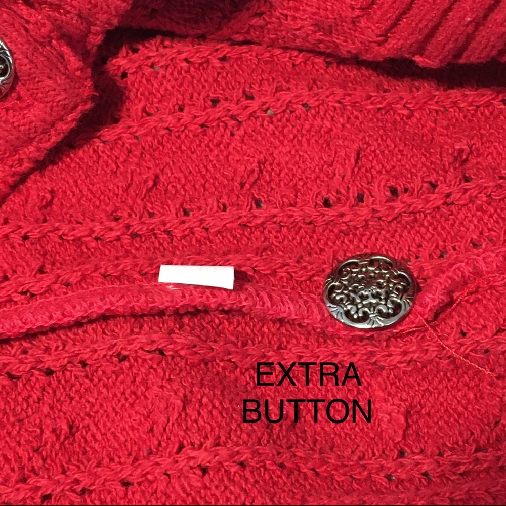 Vintage Cranberry Cat Snowflake Cardigan cotton - Picture 11 of 16